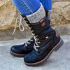 Winter Boots Women Boots Round Toe Platform Warm Females Boots Shoes, Size:40(Black)