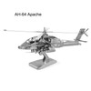 3 PCS 3D Metal Assembly Model DIY Puzzle, Style: AH-64 Helicopter