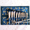 12 in 1 Makeup Brush Set Beauty Tool Brush for Beginners, Exterior color: 12 Makeup Brushes + Blue Bag