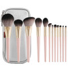 12 in 1 Makeup Brush Set Beauty Tool Brush for Beginners, Exterior color: 12 Makeup Brushes + Zipper Bag