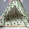 Pet Tent Lime Leaf Kennel Pet Bed, Specification: Small 40×40×50cm(Green Leaves with Cushion)