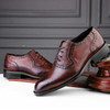 Male Autumn Top-grain Leather Pointed Business Dress Shoes, Size:41(Dark Brown)