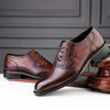 Male Autumn Top-grain Leather Pointed Business Dress Shoes, Size:36(Dark Brown)