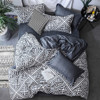 Luxury Bedding Black Marble Pattern Set Sanded Printed Quilt Cover Pillowcase, Size:245x210 cm(Mochi)