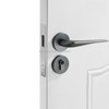 Space Aluminum Indoor Mute Split Lock Bedroom Solid Handle Wooden Door Hardware Lock, Style:High 58 Magnetic Lock Body