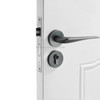 Space Aluminum Indoor Mute Split Lock Bedroom Solid Handle Wooden Door Hardware Lock, Style:Standard 58 Mute Package