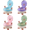 Children Spacious Backrest Thickened Non-slip Toilet Cute Cartoon Baby Training Toilet, Style:Hard Pad(Green)