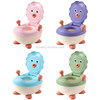 Children Spacious Backrest Thickened Non-slip Toilet Cute Cartoon Baby Training Toilet, Style:PU Soft Pad(Green)