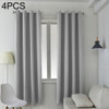 4 PCS High-precision Curtain Shade Cloth Insulation Solid Curtain, Size:42×84 Inch（107×213CM）(Light Grey)