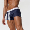 Back Pocket Flat Shorts Summer Beach Swim Shorts for Men, Size:S(Navy blue)