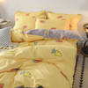 Simple Cotton Grinding Bed Four-Piece Duvet Cover Sheet Pillowcase, Size:150x200cm(Yellow)