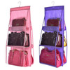 2 PCS Portable Home Multi-layer Transparent Mesh Bag Hanging Storage Bag(purple)