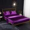 Home Ice Silk Simulation Silk Four-Piece Pillowcase Flat Sheet Fitted Sheet Set, Size:UK-SK:180*200*40cm(Violet)