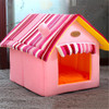 Removable Washable Dog House Warm Soft Home Shape Bed With Cushion for Dog Cat, Size:XL (Pink)