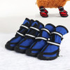 Large Dog Shoes Double Strap Non-slip Waterproof Dog Rain Boots, Size:XS(Blue)