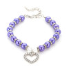 5 PCS Pet Supplies Pearl Necklace Pet Collars Cat and Dog Accessories, Size:L(Purple)