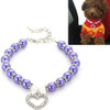 5 PCS Pet Supplies Pearl Necklace Pet Collars Cat and Dog Accessories, Size:L(Purple)