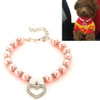 5 PCS Pet Supplies Pearl Necklace Pet Collars Cat and Dog Accessories, Size:M(Pink)