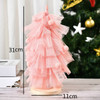 Christmas Tree Skirt Desktop Ornaments Gauze Pine Party Decorations Christmas Decorations(Watermelon Red)