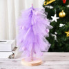 Christmas Tree Skirt Desktop Ornaments Gauze Pine Party Decorations Christmas Decorations(Purple)