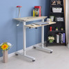 Dual Desktop Hand-Cranked Lifting Stand Office Computer Desk, Style:Without Reinforcing Bar(White Maple)