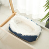 Kennel Dog Mat Dual-Use Winter Warm Cat Litter, Size:70x80cm(Blue  White)