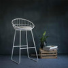 Simple High Stool Creative Casual Nordic Ring Cafe bBar Table and Chair, Size:High75cm(Bright white)