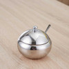 Stainless Steel Round Seasoning Jar With Spoon, Specification: Large