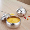 Stainless Steel Round Seasoning Jar With Spoon, Specification: Small