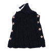 Children Sweater Wooden Button Tassel Hat Baby Hooded Sleeping Bag, Size:One Size(Black)