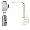 304 Stainless Steel Household Rotating Kitchen Hot And Cold Faucet Brushed Square Faucet, Specification: Sleeve Core Structure