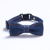 4 PCS Pet Cowboy Bow Tie Collar Cats Dogs Adjustable Tie Collars Pet Accessories Supplies, Size:S 16-32cm, Style:Big Bowknot(Dark Blue)