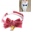 5 PCS Velvet Bowknot Adjustable Pet Collar Cat Dog Rabbit Bow Tie Accessories, Size:S 17-30cm, Style:Bowknot With Bell(Bean Paste)