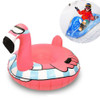Children Inflatable Ski Laps Snowboard Adult Inflatable Snow Toy(Flamingo)