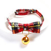 5 PCS Snowflake Christmas Red Plaid Adjustable Pet Bow Tie Collar Bow Knot Cat Dog Collar, Size:S 17-30cm, Style:Small Bowknot With Bell