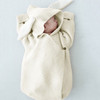 Cute Rabbit Ear Stereo Sleeping Bag Knitted Baby Quilt, Size:0-1 Years Old(Beige)