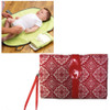 Multifunctional Portable Baby Diaper Pad Storage Foldable Waterproof Baby Insulation Changing Pad(Red Floral)