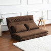 Multi-function Double Leisure Foldable Adjustable Lazy Sofa Bed(Coffee)