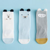 3 Pairs Cartoon Lovely Autumn Winter Cotton Baby Socks, Size:S(Light Blue Tiger)