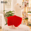 80cm Grass Mud Horse Alpaca Doll Pillow Doll Plush Toy(Red)