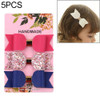 5 PCS Hairpin Baby Combo Set Bright Pink Bow Card(19)
