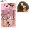 5 PCS Hairpin Baby Combo Set Bright Pink Bow Card(5)
