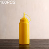 100 PCS Sauce Honey Cream Oi Tomato Jam Squeeze Bottle Cake Sushi Decoration Tools(480ML Yellow)