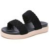Outdoor Casual Simple Non-slip Wear-resistant Weave Beach Sandals for Women (Color:Black Size:35)