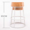 Simple Modern Nordic Leisure Soft Oak Wood Seat Bar Stool Coffee Chair(65Cm White Frame )