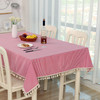 Cloth Cotton Dining Tablecloth Decoration Cloth, Size:120x160cm(Pink Stripe)