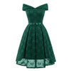 Sexy Short Evening Dress Lace A-line Party Formal Dress Graduation Dresses with sash, Size:XXL(Green)