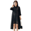 Women Mid-length Chiffon Cardigan Sunscreen Clothing Loose Thin Coat (Color:Black Size:XXL)
