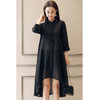 Women Mid-length Chiffon Cardigan Sunscreen Clothing Loose Thin Coat (Color:Black Size:L)