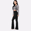 Fashion Casual Flares Jeans (Black_S)